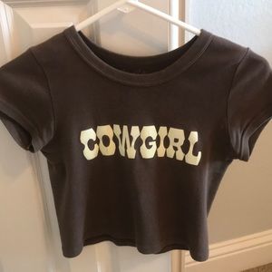 Cowgirl brandy Melville cropped shirt